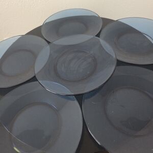 Elegant Gray Glass Dinner Plate Set